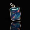 23.25 ct Natural Aurora Fire Opal Emerald 925 Sterling Silver Pendant Gemstone Jewelry Gift