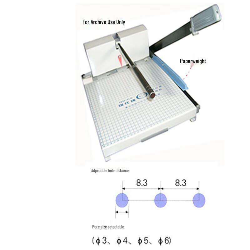 Modern QD-C Manual 3-Hole Archival Paper Punch CN plug (adapter included)