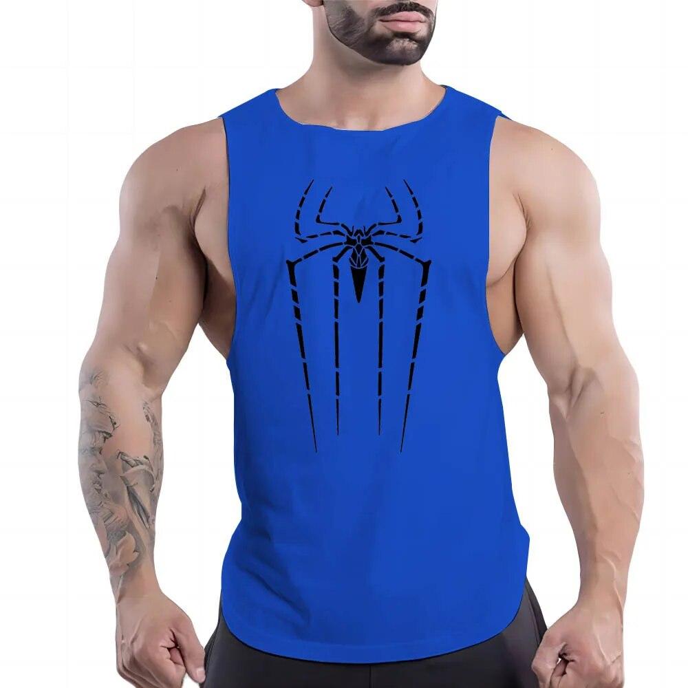 Summer Adult Men'S Casual Sports Crewneck Tank Top Creative Spider 2d Print Comfortable Trend Breathable Sleeveless T-Shirt