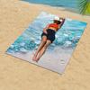 1Pc Dreamy Milk Blue Wave Beach Print Beach Towel Soft Quick-Dry Absorbent Vacation Swimming Bath Towel Wrap Shoulder