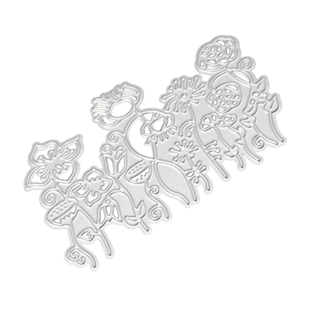 Plant Man Eating Flower Framework Metal Silvery Stencil Embossing Cutting Dies For Diy Scrapbooking Paper Album Cards Making