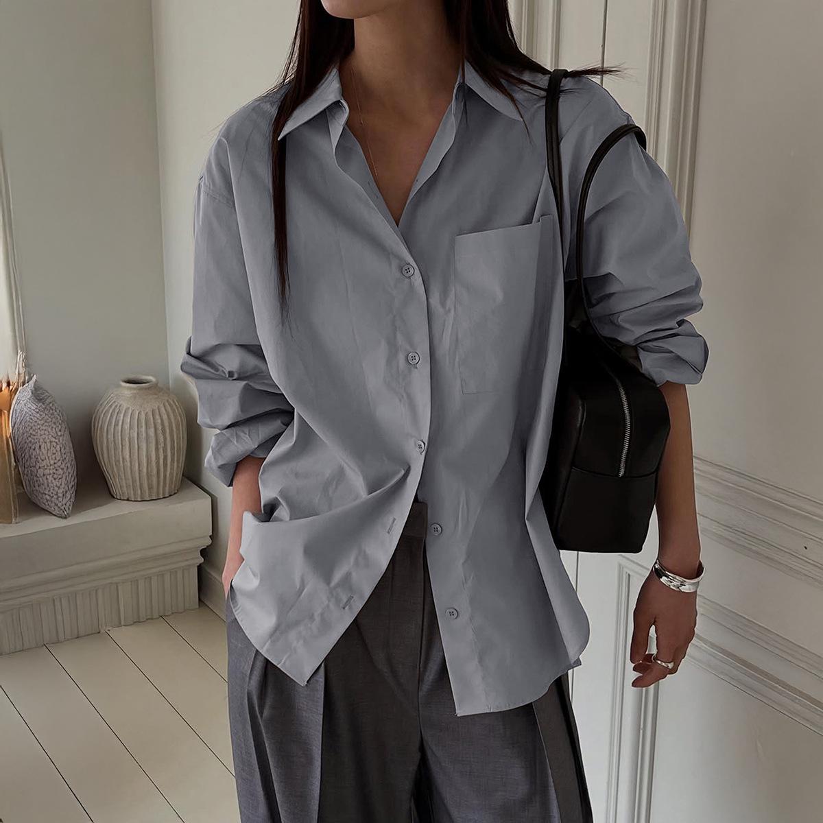 Повседневная женская модная рубашка Kai Kuo Весна 2026 M серый