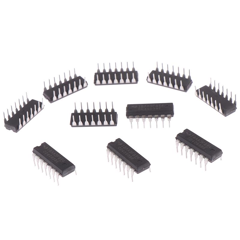 10Pcs Cd4093Be Cd4093 4093 Dip-14 Ti Chip Ic