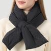 Autumn Winter Down Scarf For Women Girls Soft Cross Solid Colors Waterproof Plush Scarves Lady Warmer Neck Protection