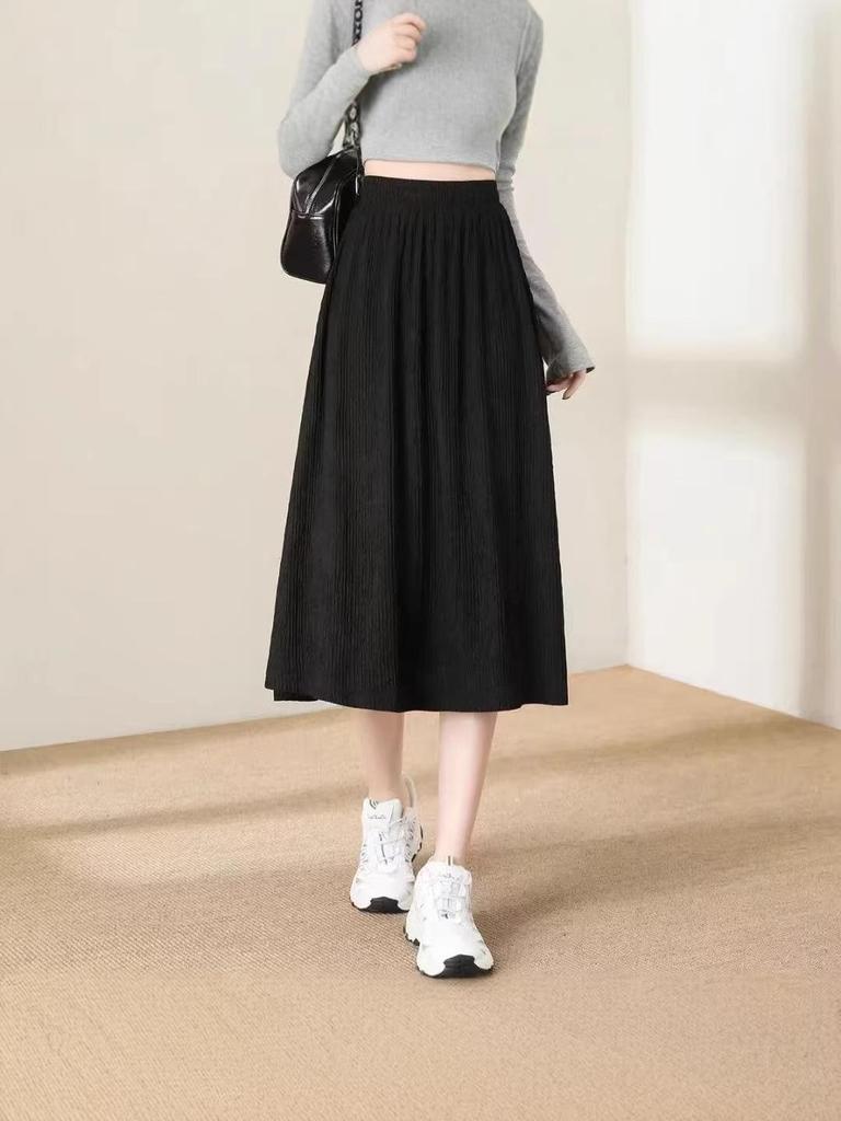 Elegante gonna midi estiva a vita alta e vestibilità aderente - tinta unita, modello che copre i fianchi