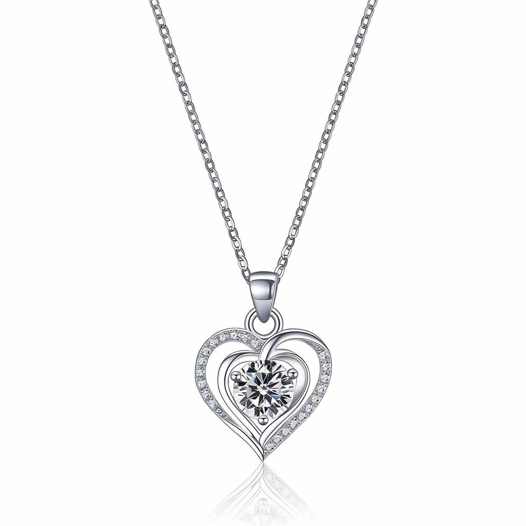 Ocean Heart Necklace: Women's Titanium Steel Valentine's Day Gift - High-End Non-Fading Heart-Shaped Light Luxury Pendant