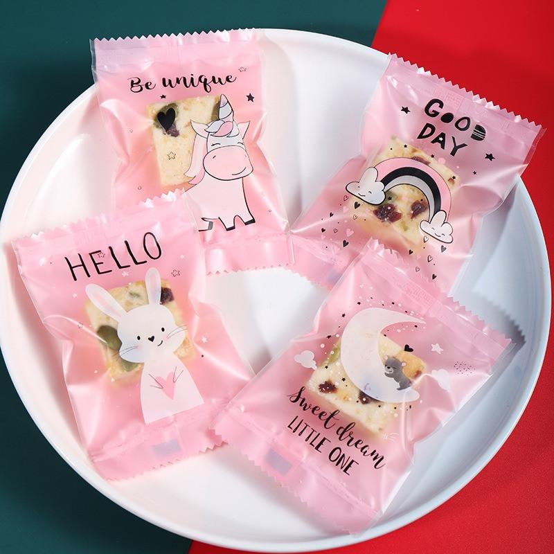 100 Stück 7x9,5cm Chinesisches Neujahr Schneeflocke Knusprige Verpackung Backen Keks Süßigkeiten Maschinengeeignet Versiegelt Event Party Geschenktüten