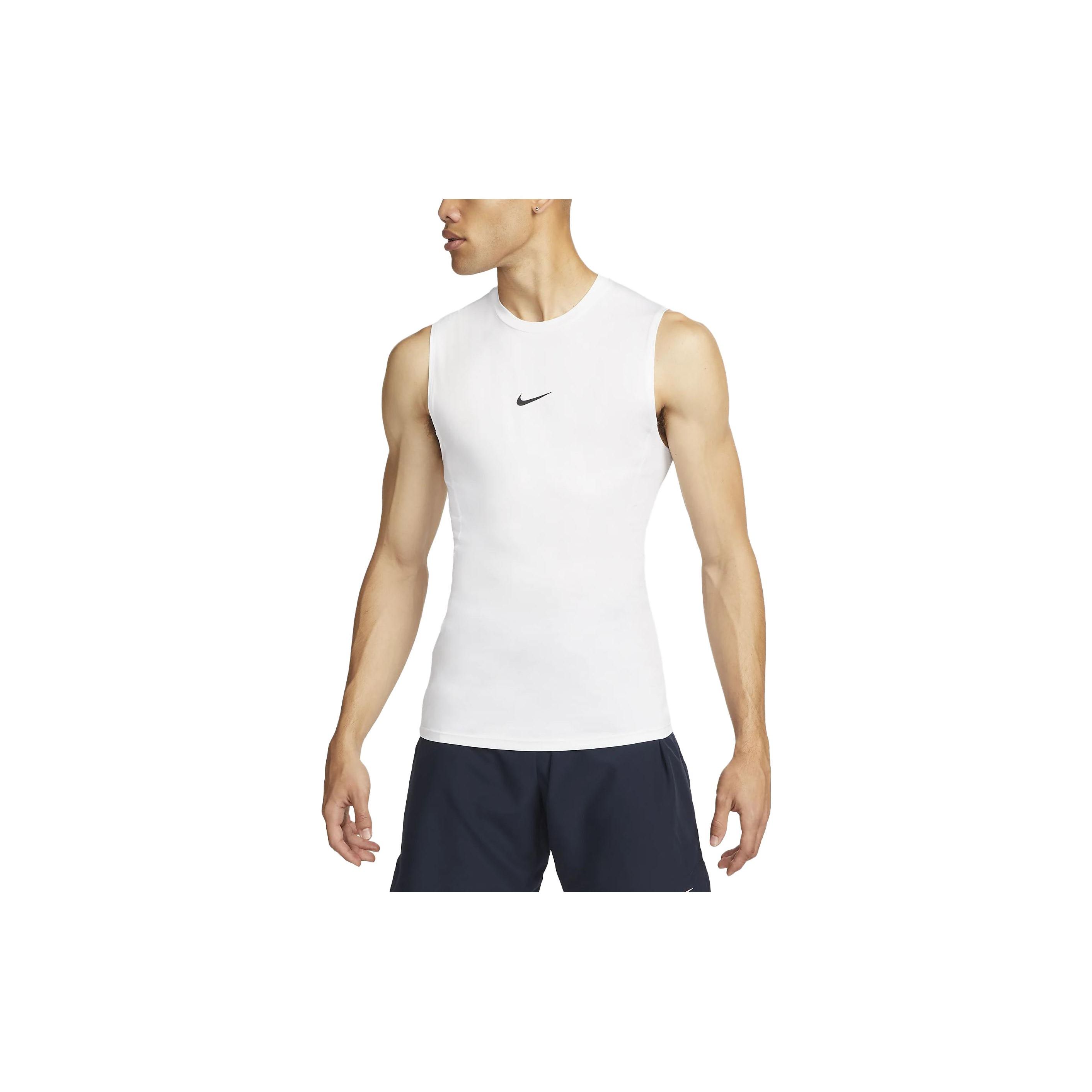 Nike Dri-FIT Tight Sleeveless Fitness Logo Comfortable Tank Top Men tops White FB7914-100 S