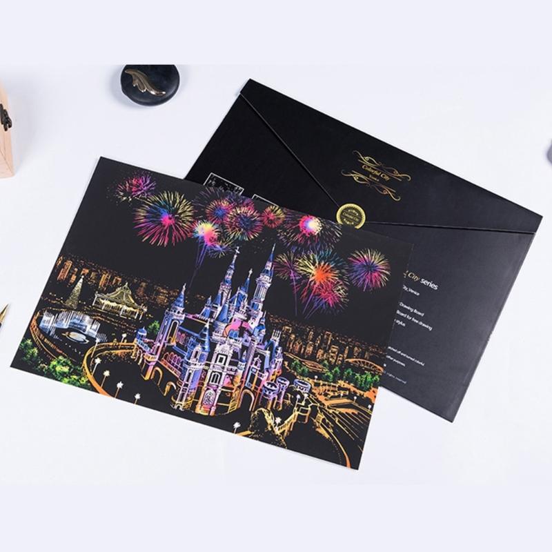 Kratzmalerei Regenbogen für Erwachsene Kratzpapier Kratzmalerei Heimdekorationen DIY Kratzlandschaft Kunstgemälde