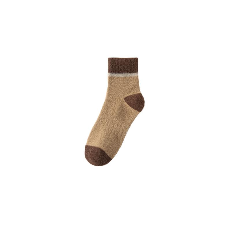 Men's Thick and Warm Short Socks for Autumn and Winter, Simple and Versatile Men's Mid-calf Socks in Multiple Colors