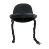 Braided Detail Round Bowler Hat Round Shape Black Party Hat Stylish Braided Top Hat  Unisex Adult