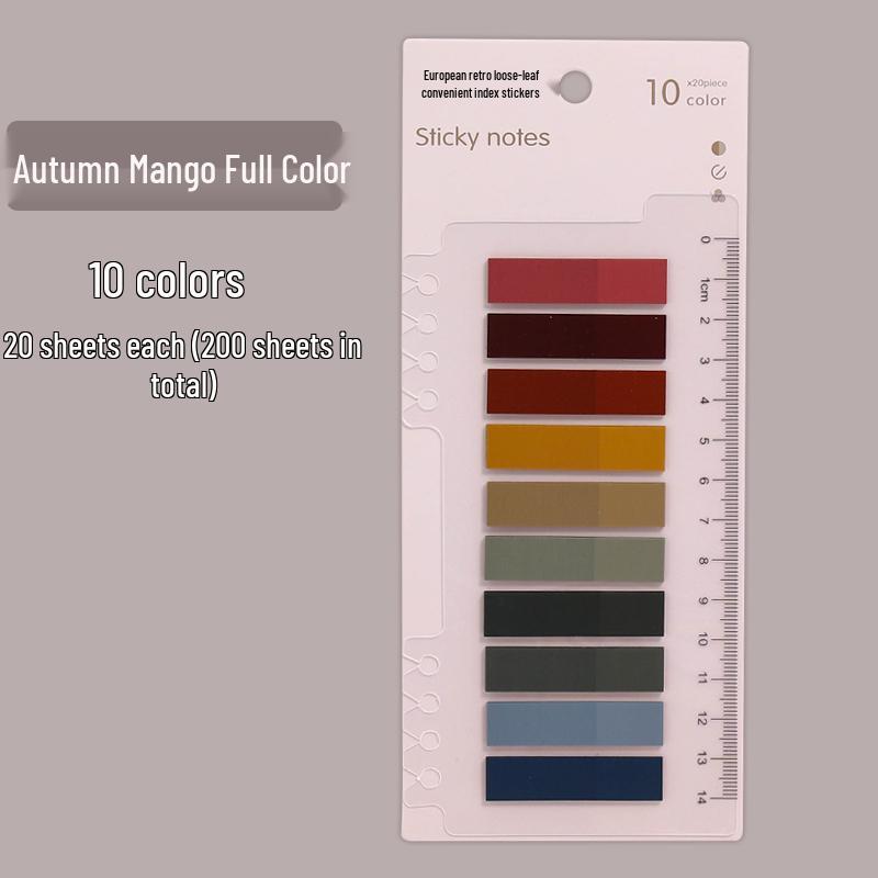 Retro Morandi Sticky Notes: Tearable Index Stickers & Colored Bookmarks for Students