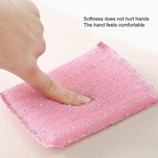 Esponja de limpieza lavable, fácil de limpiar, Color aleatorio, limpiador de ollas de descontaminación fuerte para uso diario, 4 Uds.