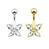 Zirkon Bauchnabelpiercing Ringe Nabelring Chirurgischer Schmetterling Körperschmuck