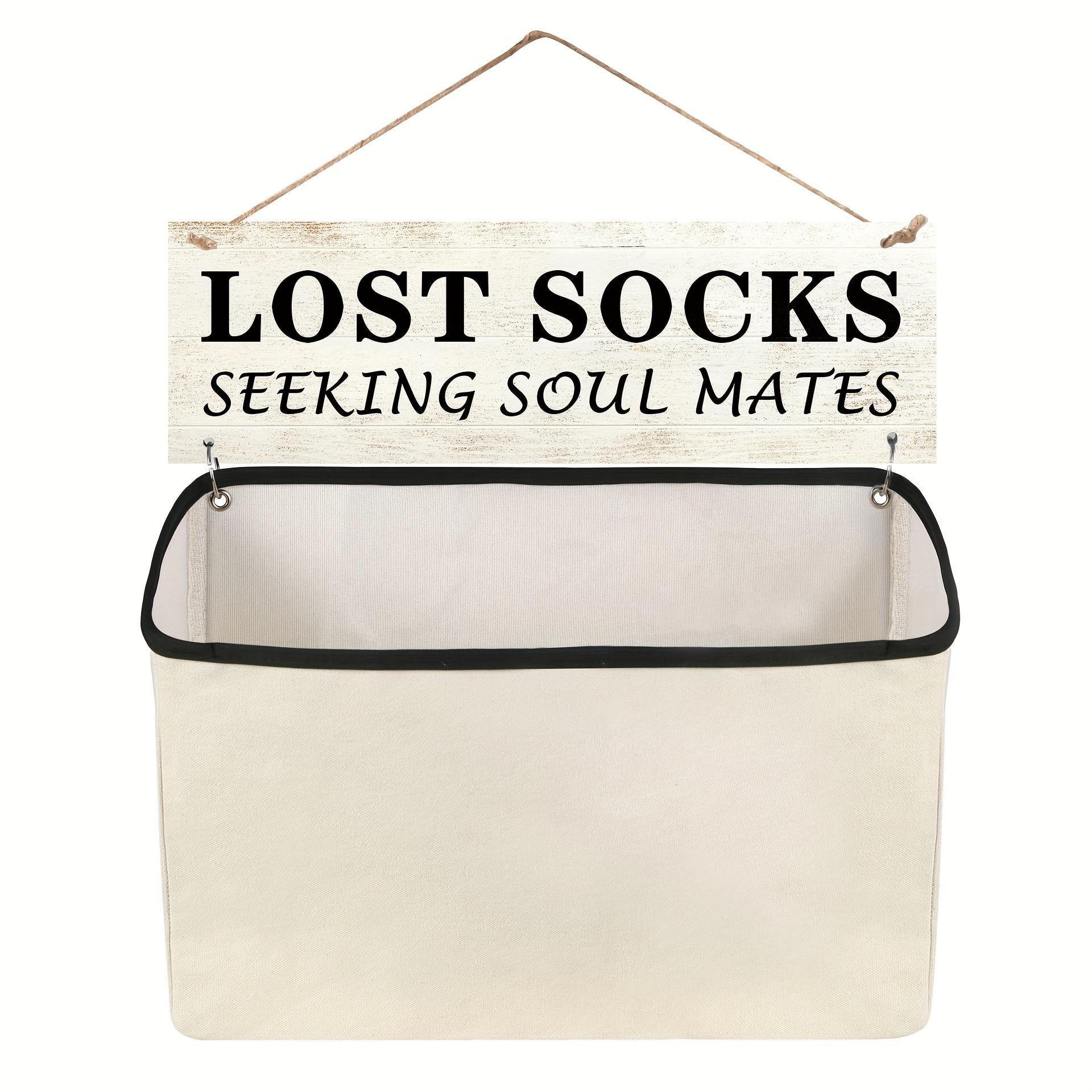 

Vintage Laundry Sock Organizer Wall Bag - Keep Socks Tidy & Never Lose a Pair! білий