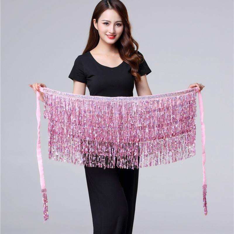 Halloween Belly Dance Costume with Sequin Tassels and Hip Scarf Waist Chain