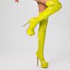 Sexy High Platform Boots High Heels Women's Over Knee Boots Thick Soled Side Zipper Stiletto Long Boots Women Big Size 35-47