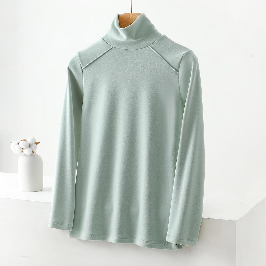 Women's Fashion Solid Colour Long Sleeve Fleece Thickened Top