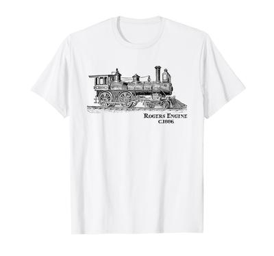 Vintage Lokomotive Eisenbahnmaschine Kunst 1886 T-Shirt