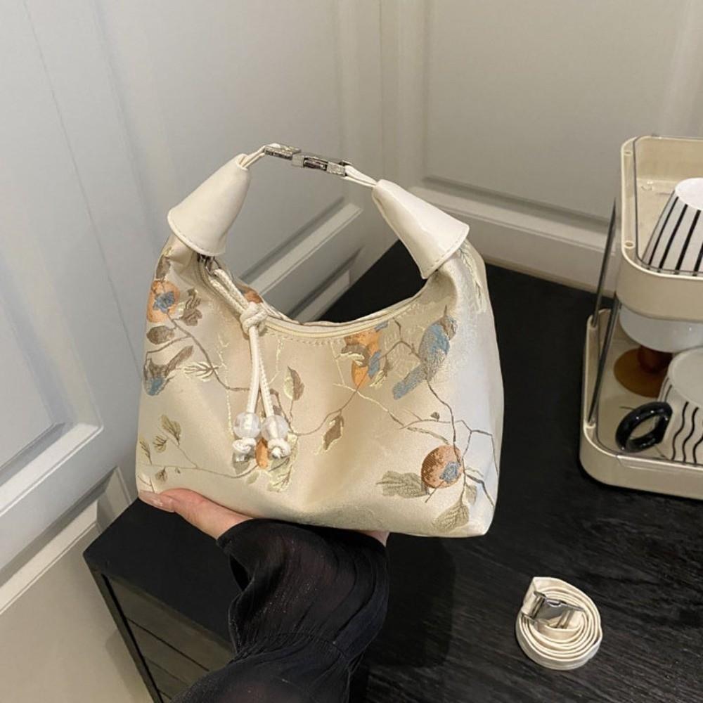 Canvas Chinese Style Handbag Zipper Cheongsam Bag Luxury Pea Purses  Women