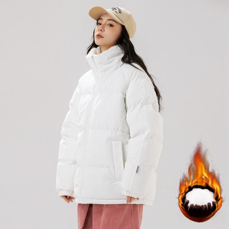 New Cotton Clothes Men's Stand-up Collar Trendy Hooded Trendy Brand Bread Clothes Thickened Warm Cotton Clothes Couple Loose Coat