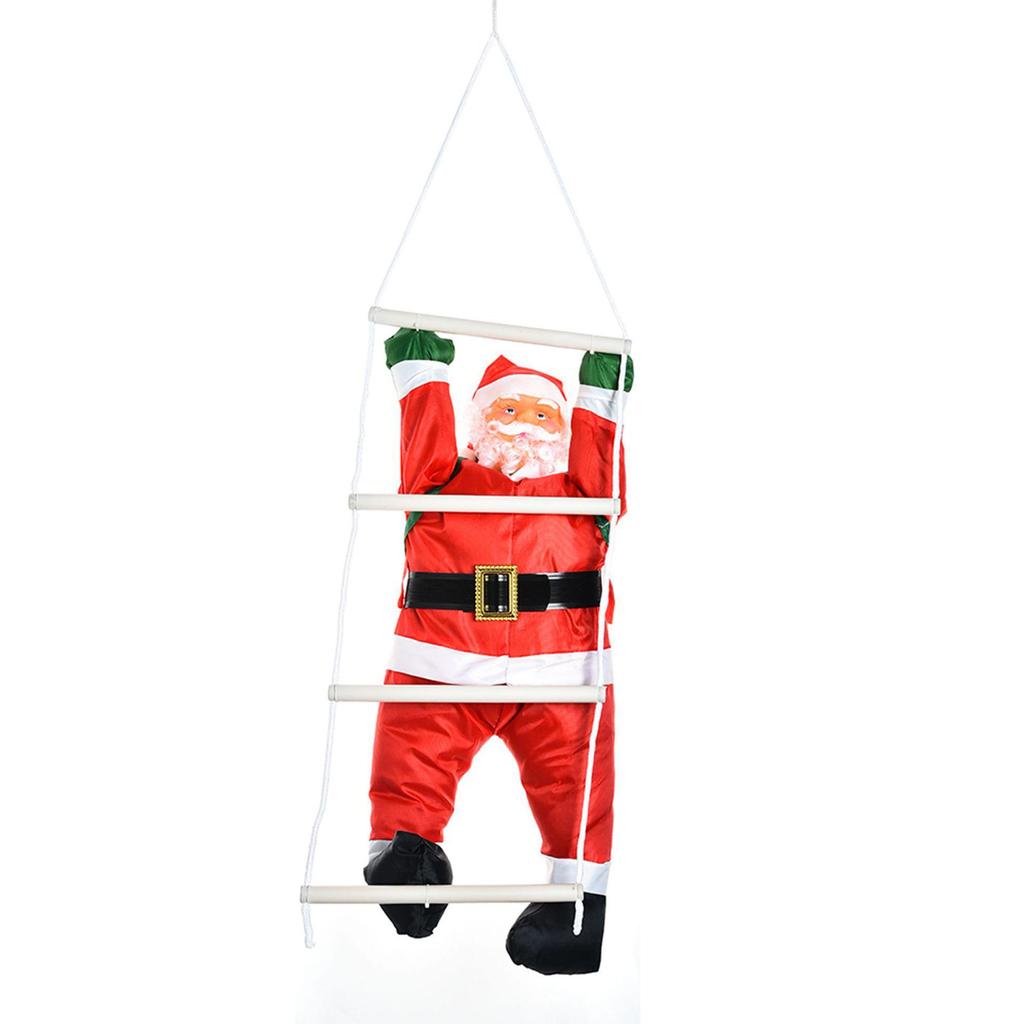 Inflatable Santa Claus Climbing Rope Ladder Christmas Window Ornament
