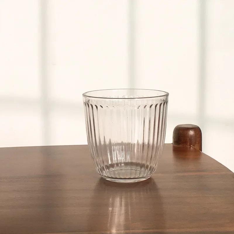 

250ml/360ml Coffee Mugs Cafe Vintage Striped Cups Transparent Glass Latte Iced Coffee Cup Cold Extract Mocha Classic Drinkware 1pcs