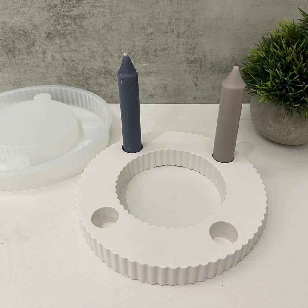 3D Runde Leuchter Silikon Form Epoxy Harz Kerze Ständer Formen Gips Kerze Halter Form Home Dekorationen Form