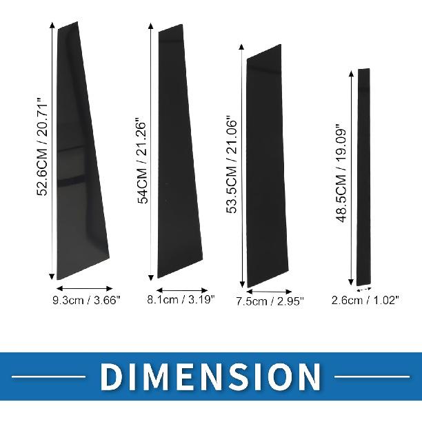 Door Pillar Window Trim Anti Scratch Sticker Pillar Posts Door Outer Exterior Cover for BMW X5 1999-2006 Black