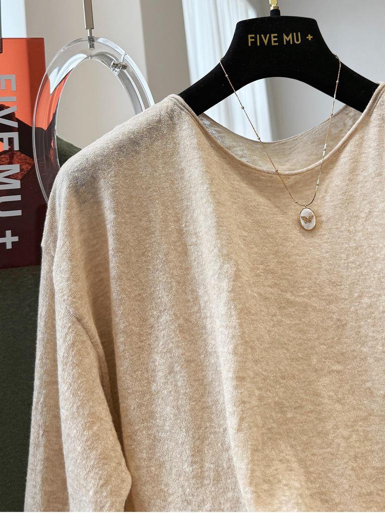 Clearance Bargains: Women's Plus Size Casual Round Neck Long Sleeve Solid Color Top