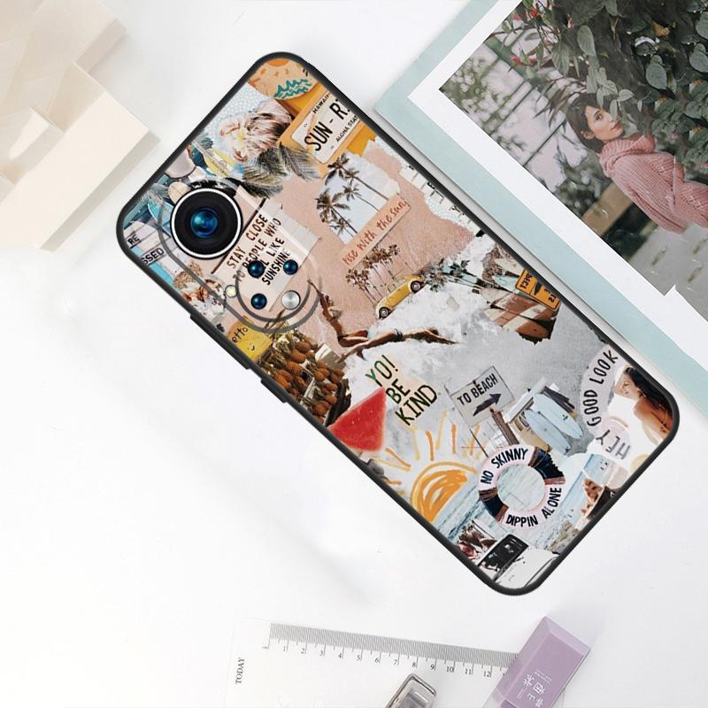 Surf Beachy Blue Summer Collage For Honor Magic 7 Lite 6 8 Pro Case For Honor X9d X9a X9b X9c X8c X8b 200 400 50 70 90 Win RT