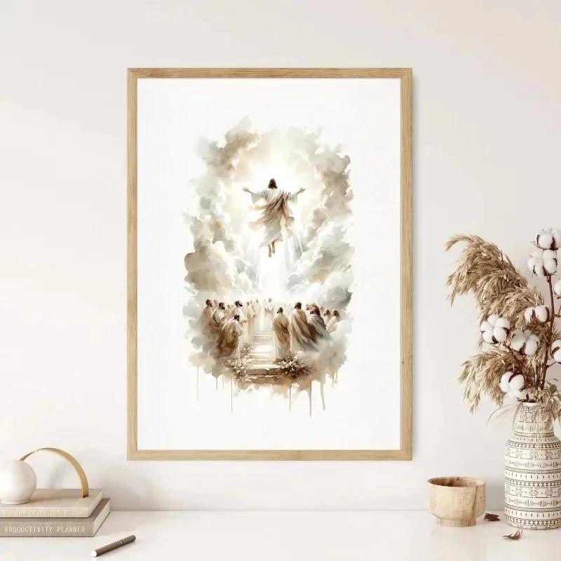 Jesus Sketch Canvas Posters Christian Bible Verse Shepherd Faith Prints Painting Decor Wall Art Poster Living Room Bedroom Decor