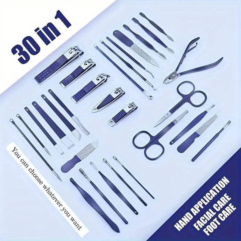 Xiaomi 30 In 1 Nail Clipper Set Manicure Set Nail Kit for Women Men Stainless Steel Manicure Kit Professional with Travel Case