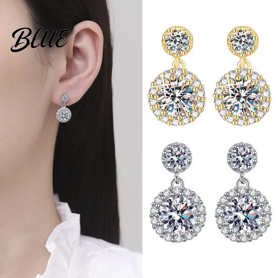 Earrings 1 Pair Stud White Cubic Zirconia Stones Ear Studs