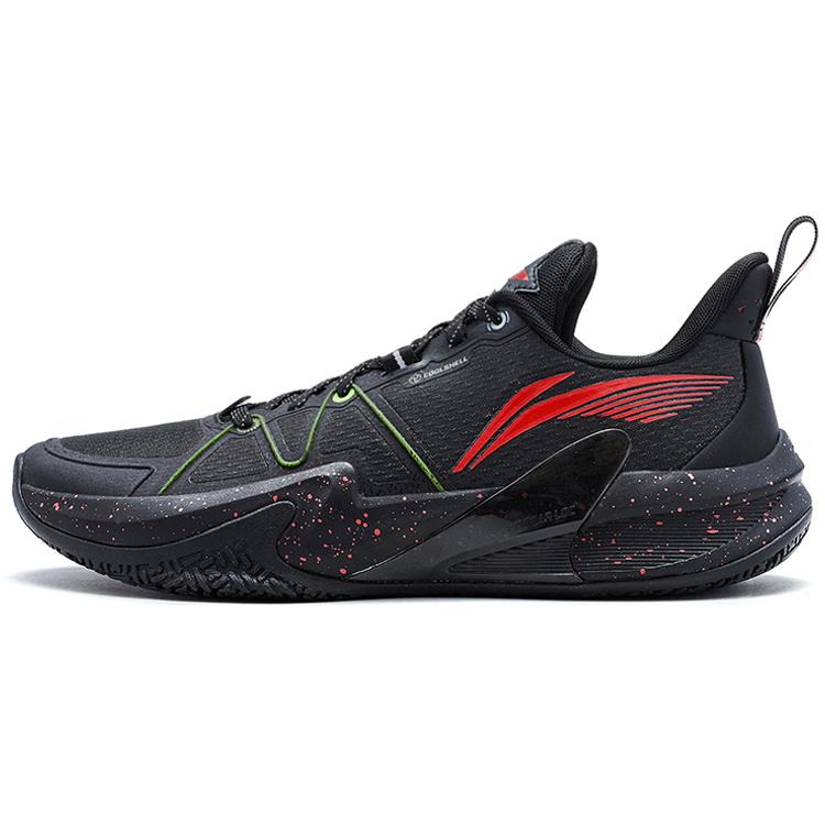 New LiNing Light Speed 1.5 Wear Resistant Breathable Rebound Low Top Basketball Shoes Men's Black Red ABAT101-4