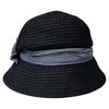 Wenyi Fan Small V Face French Elegant Big Brim Hollow Back Pleated Bucket Hat Women'S Summer Versatile Sun Hat