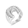Fashion Punk Golden Color Animal Horse Head Rings for Men 316L Stainless Steel Big Rapper Ring Biker Band Hip Hop Party Jewelry
