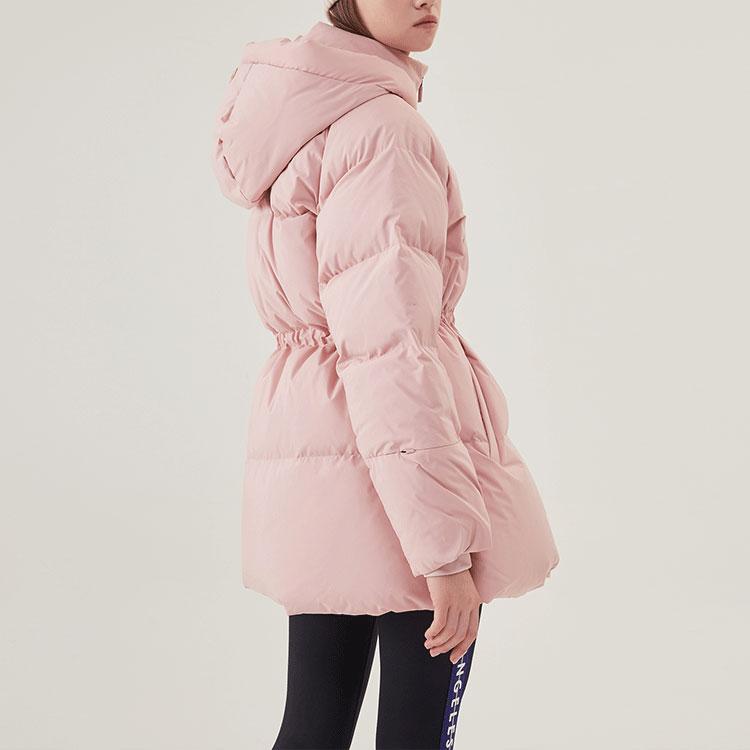MLB Solid Color Simple Long Hooded Down Jacket Women outerwear Pink 31DJ06961-50P