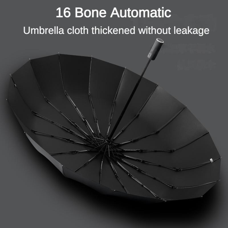 Reinforced 16 Bone Fully Automatic Umbrella for Men, Large Windproof Strong, Shade UV, Sunny and Rainy Umbrella Wind Resistant