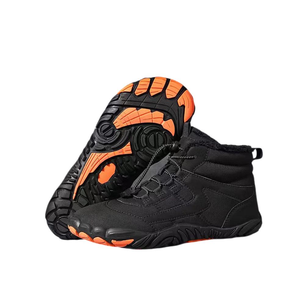 Herren Cross-Border Fünf-Finger Wasserdichte Wanderschuhe mit Plüschfutter, Rutschfest und Abriebfest; Warme Damen-Schnee-Baumwollstiefel.