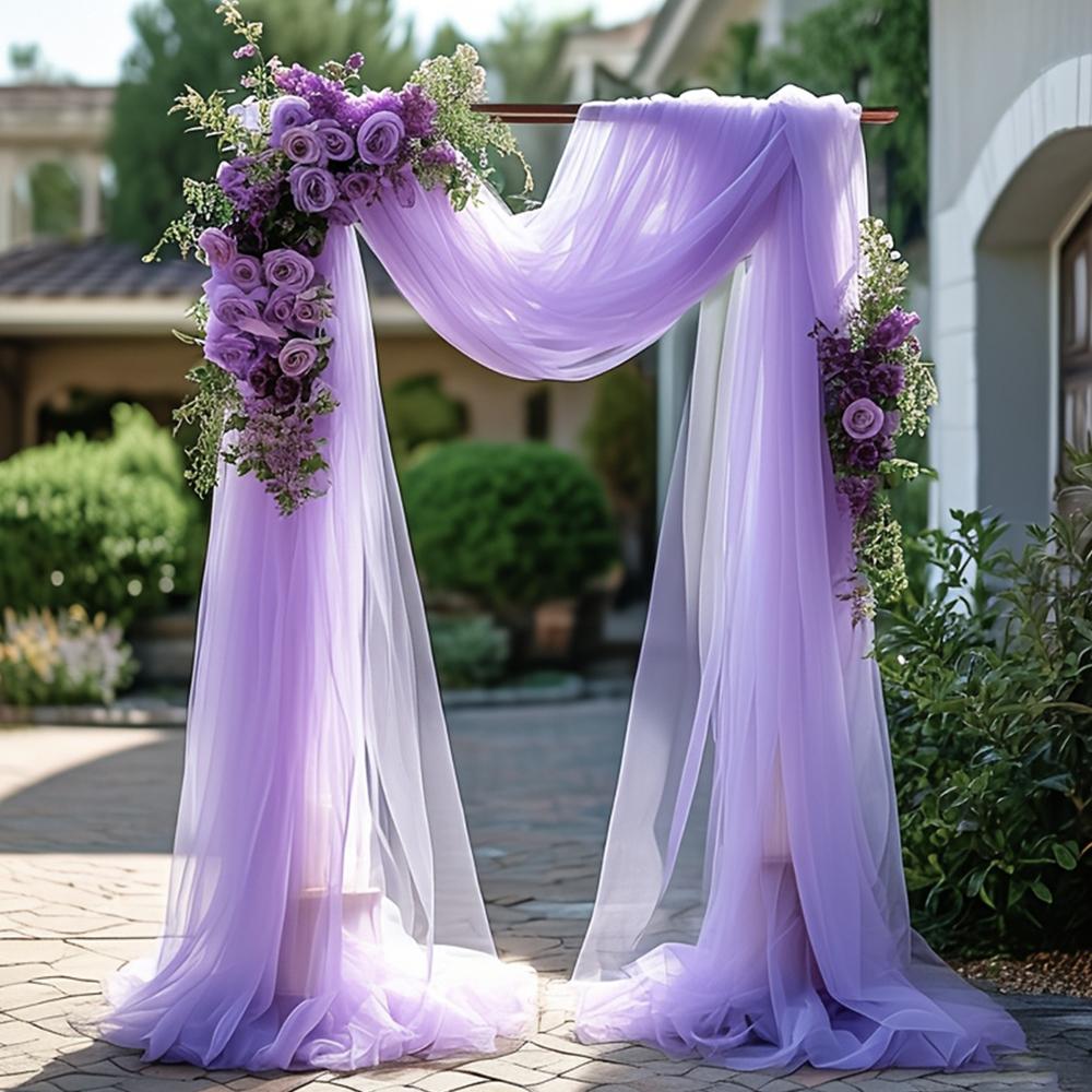 Wedding Arch Draping Fabric Sheer Mesh Gauze for Easter Bridal Shower Backdrop Outdoor Party Arches Church Ceremony Decoration