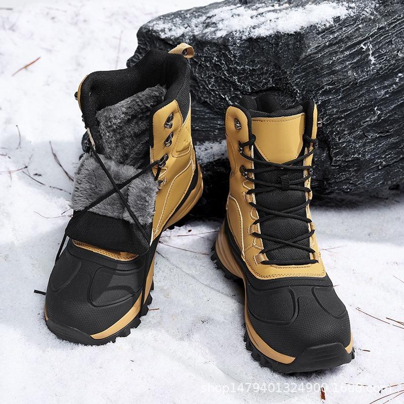 Baumwollschuhe Herren Winter Samt verdickt Schneestiefel wasserdicht und rutschfest Winter Kältebeständige Stiefel modische neue Herrenschuhe