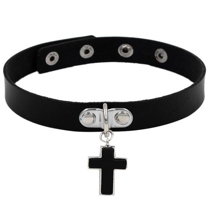 

Harajuku панк готический воротник-колье черный из искусственной кожи сердце крест шип ожерелье косплей аксессуары для тела модные трендовые ювелирные изделия