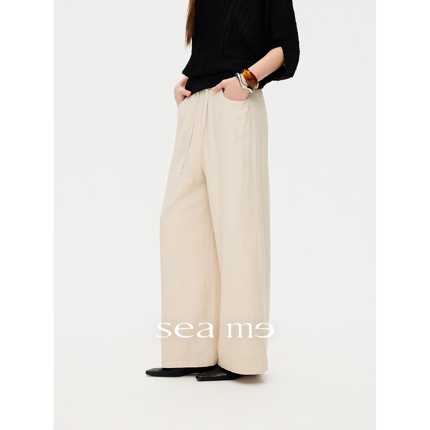 

Equal Depth Line Women s Breathable Linen Wide-Leg Pants Extra Large абрикосовий
