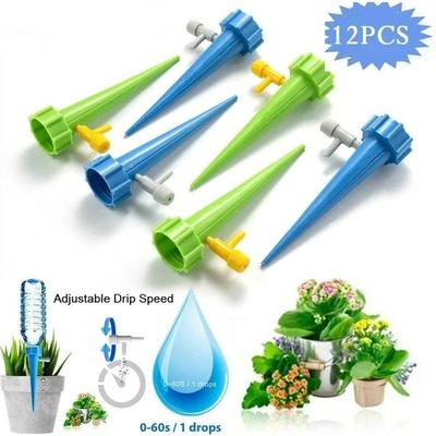 12PCS Auto Drip Irrigation Watering System Self Spike for Flower Plants Garden Plant Flower Automatic Waterer Convenience Tools