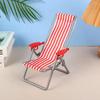 4 Colors Foldable Beach Chair Model Mini Dolls House Furniture Decoration  Outdoor Dollhouse