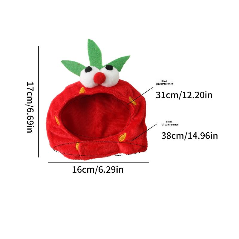 Pet Cat Fruit Plush Hat Cute Creative Pet Head Cover Funny Dress Up Cat Dog Hat Headgear Clothing Accessories Pet Supplies