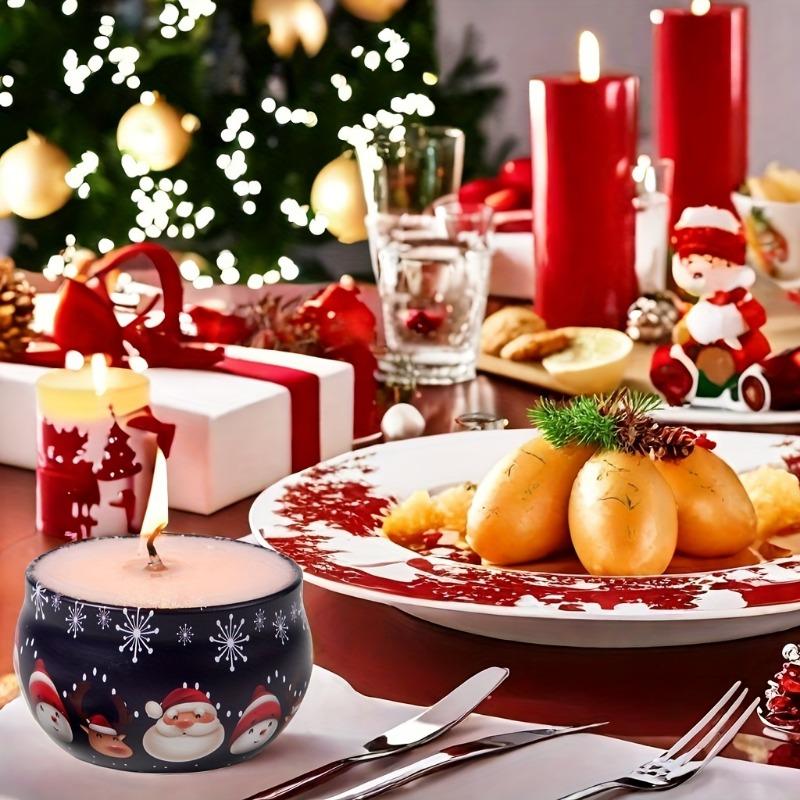 2pcs Festive Christmas Candle Jars, Mixed Colors, 2.2oz Metal Tin Boxes, for Candle Making, Decorations, Party Supplies, and Gift Jars