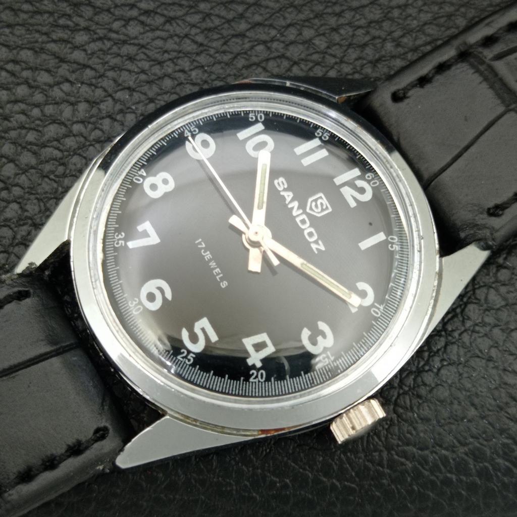 VINTAGE SANDOZ HANDAUFZUG SCHWEIZER HERREN ÜBERHOLTE UHR a709624-1