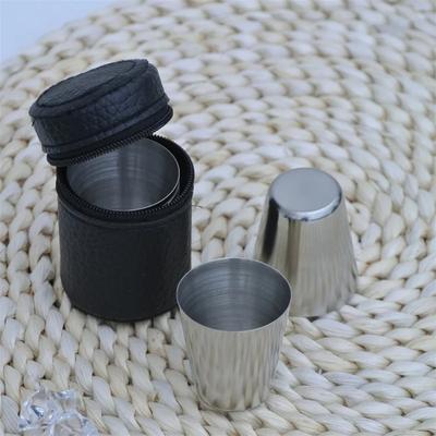 30ml Stainless Steel Cups Mini Set Glasses For Whisky Wine With Case Outdoor Practical Wine Glass Portable Travel Drinkware